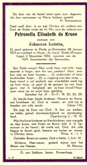 Petronella Elisabeth de Kroon- Johannes Lotstra